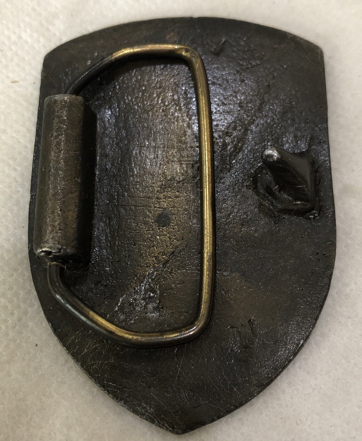 Vintage Belt Buckle Solid Brass Automotive Logo 2 5/8&Prime; L x 1 7/8 W Free Shipping