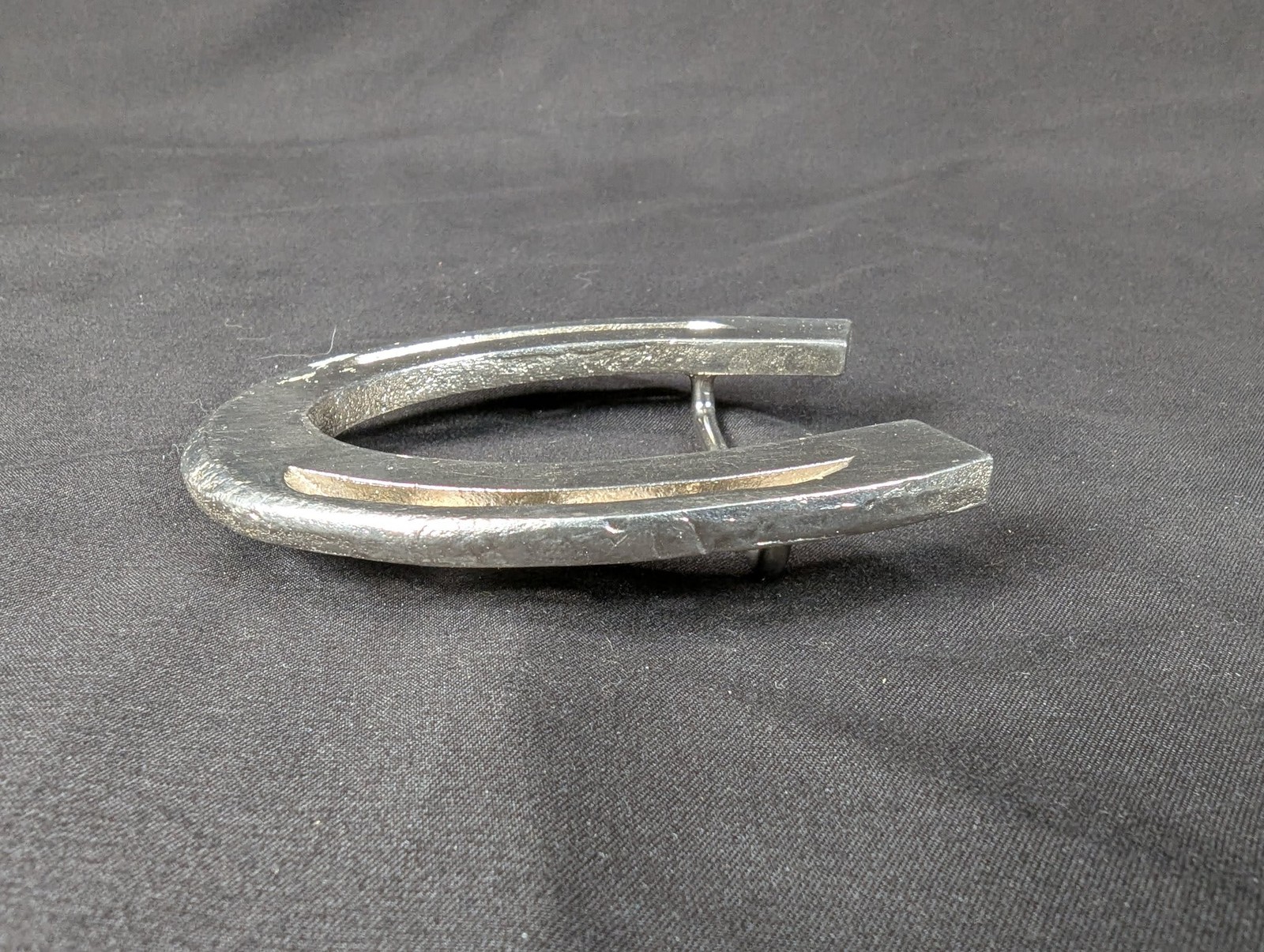 Vintage Horseshoe Belt Buckle Western Style Cast Metal Rustic Accessory Good