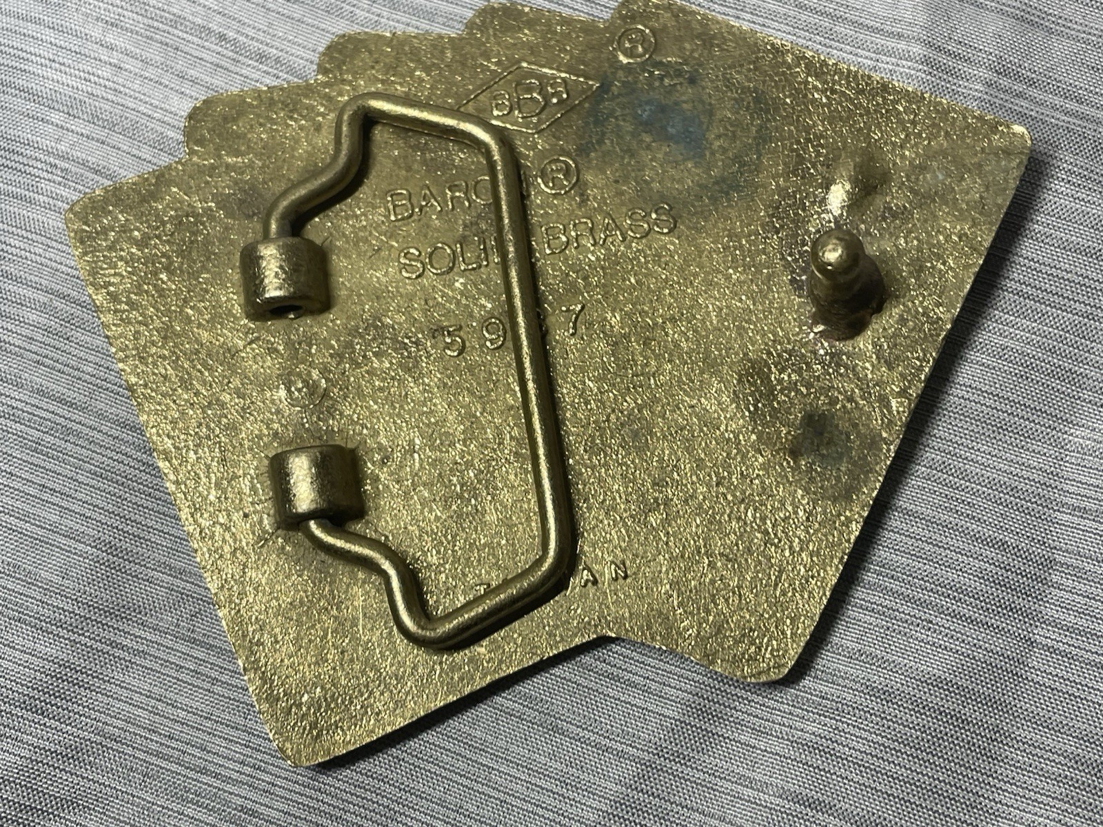 Vintage Baron 5937 Solid Brass Royal Flush Playing Cards Belt Buckle