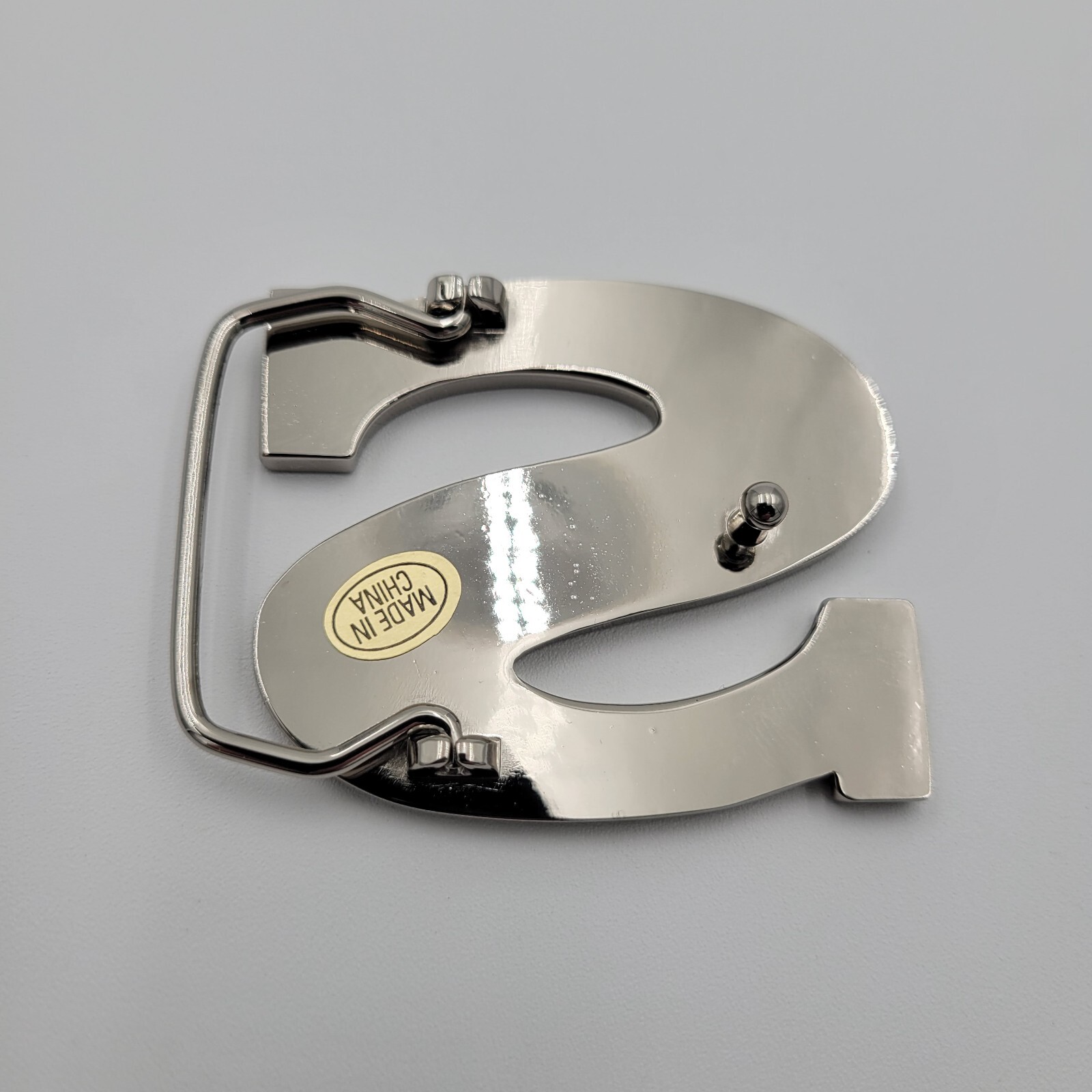 S Initial Brushed Chrome Belt Buckle 2 1/2&Prime; x 2&Prime; Up To 1 1/4&Prime; Belt