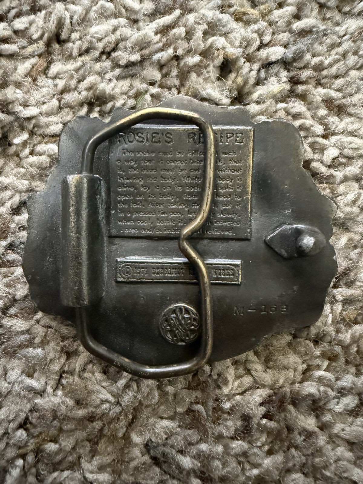 Vintage 1974 Rare Hard-to Find Rosie&rsquo;s Rattlesnake Remedy – Bergamot Belt Buckle