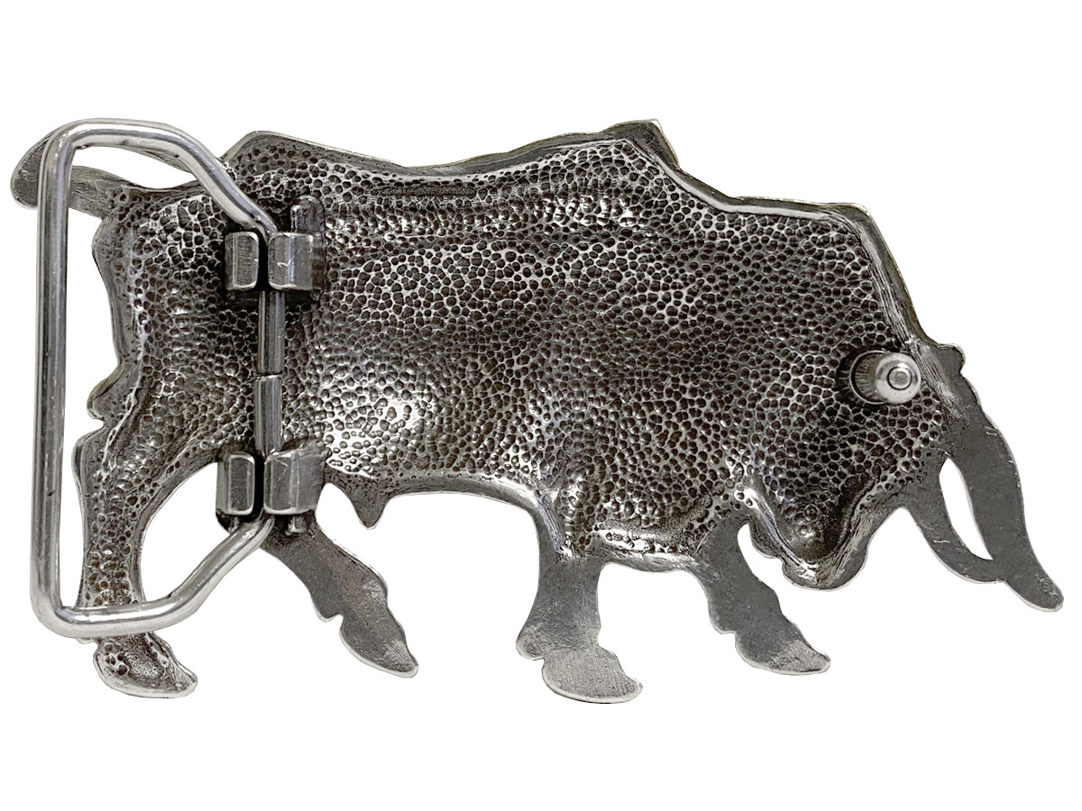 Western Buckle Antique Gold Lady Bull Engraved Belt Buckle Fits 1-1/2&Prime; wide Belt