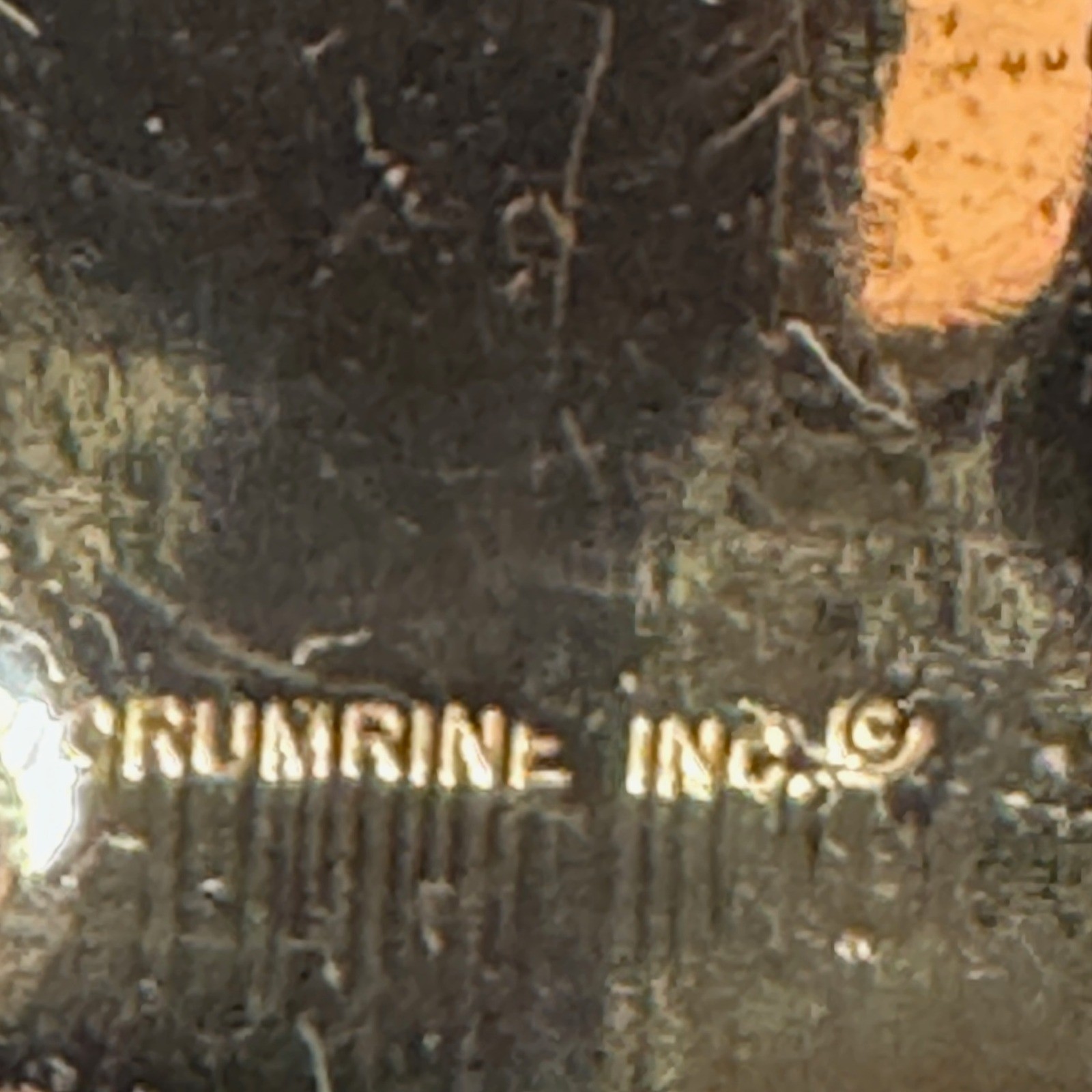 Crumrine El Arturo Bronze Western Belt Buckle Floral Engraved Initial B Vintage