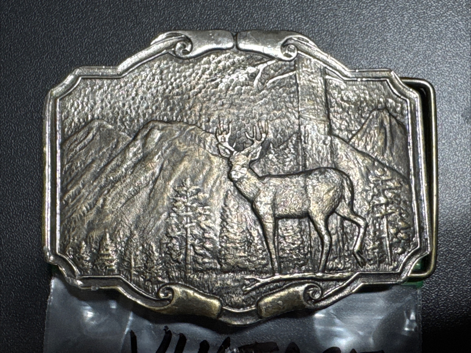 Vintage 1974 Belt Buckle Wyoming Studio Art Works DEER Brass T-2104