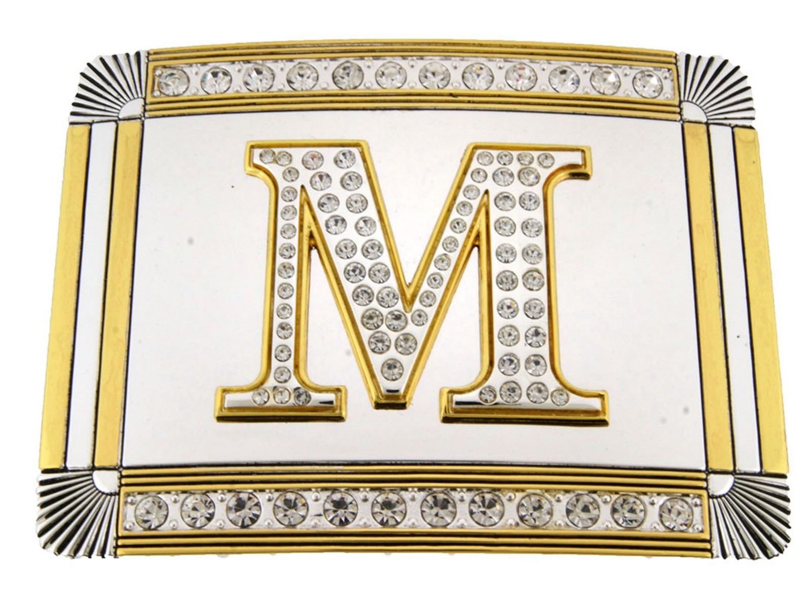 Initial M Belt Buckle Multiple Style Real Rodeo Western Letter Cowboy Men Women