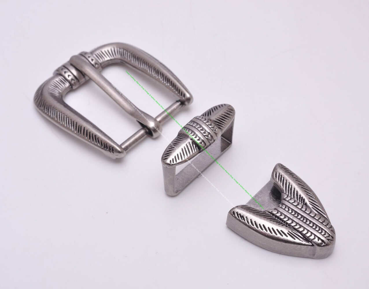 25mm Western Cowboy Rodeo DIY Leathercraft Belt Buckle Loop and Tip 3 Pcs Set