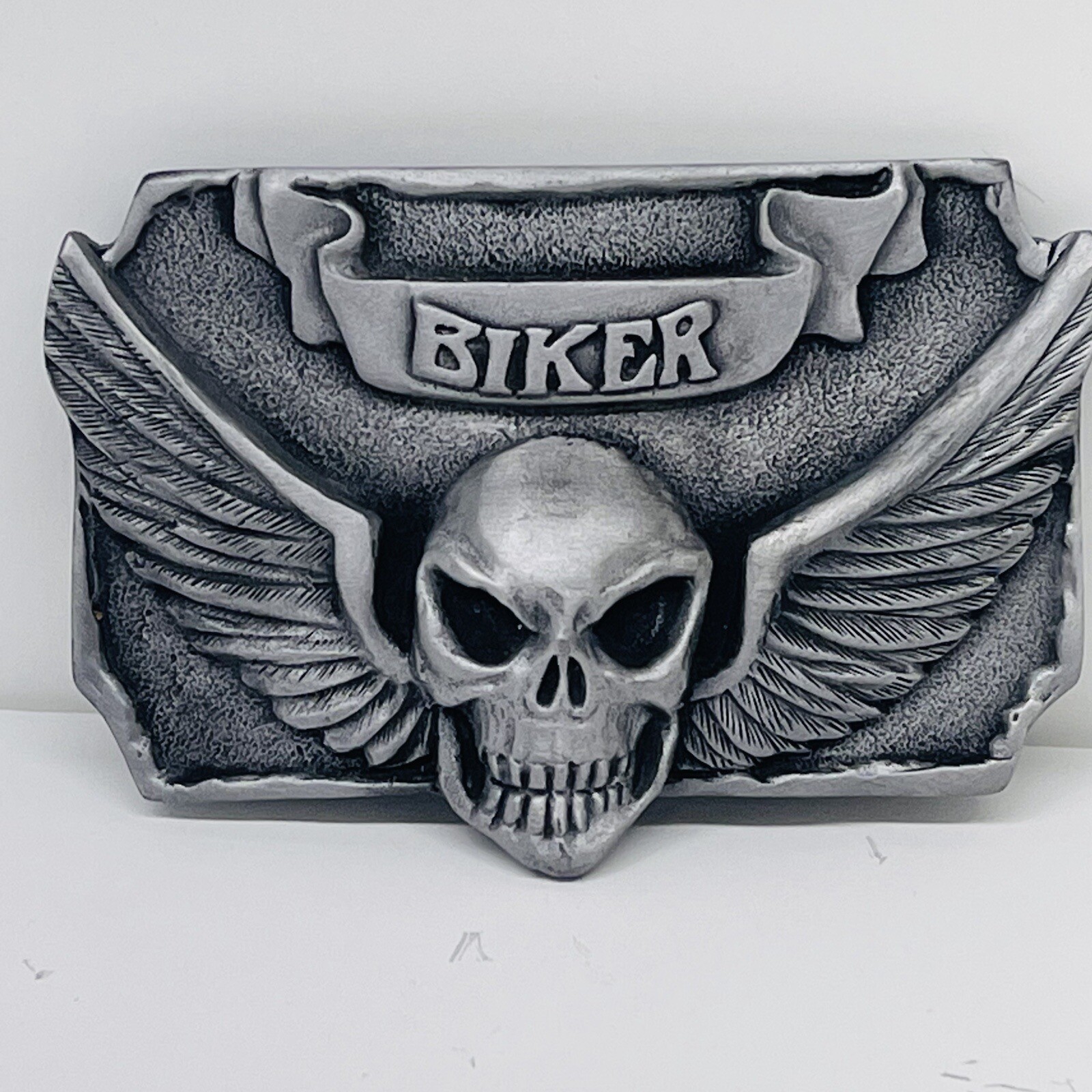 Vintage EASYRIDERS BIKER Metal Belt Buckle SKULL WINGS Chopper Bike Motorcycles