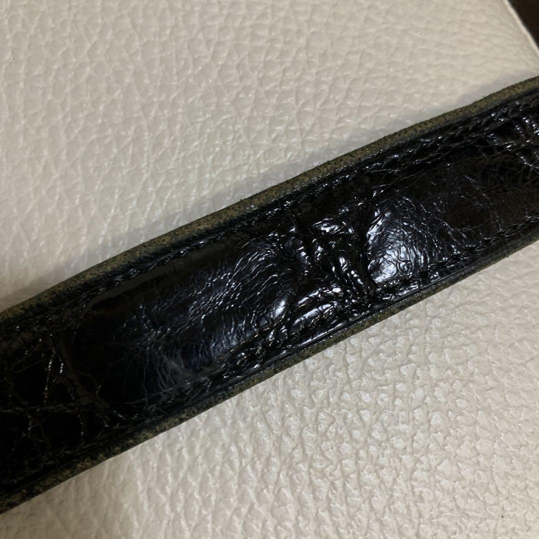 Louis Vuitton Crocodile Belt Black Vintage Luxury Rare