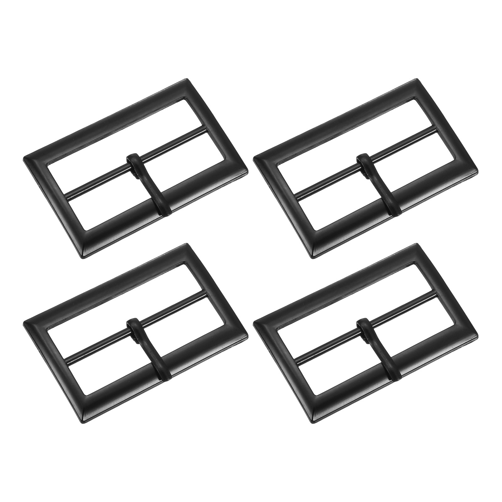 4Pcs Belt Buckle, 1.77&Prime; Single Prong Rectangle Buckles, Matte Black
