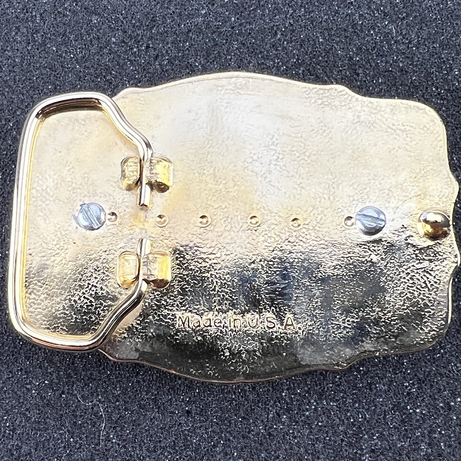Vintage Monogram LW Fancy Gold Flake Western Cowboy Belt Buckle – Made in USA