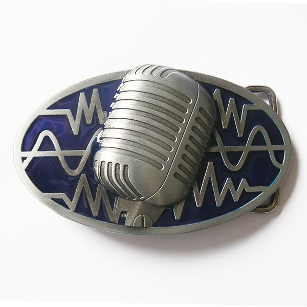 NEW BLUE RADIO MICROPHONE MUSIC CLASICC BELT BUCKLE !!