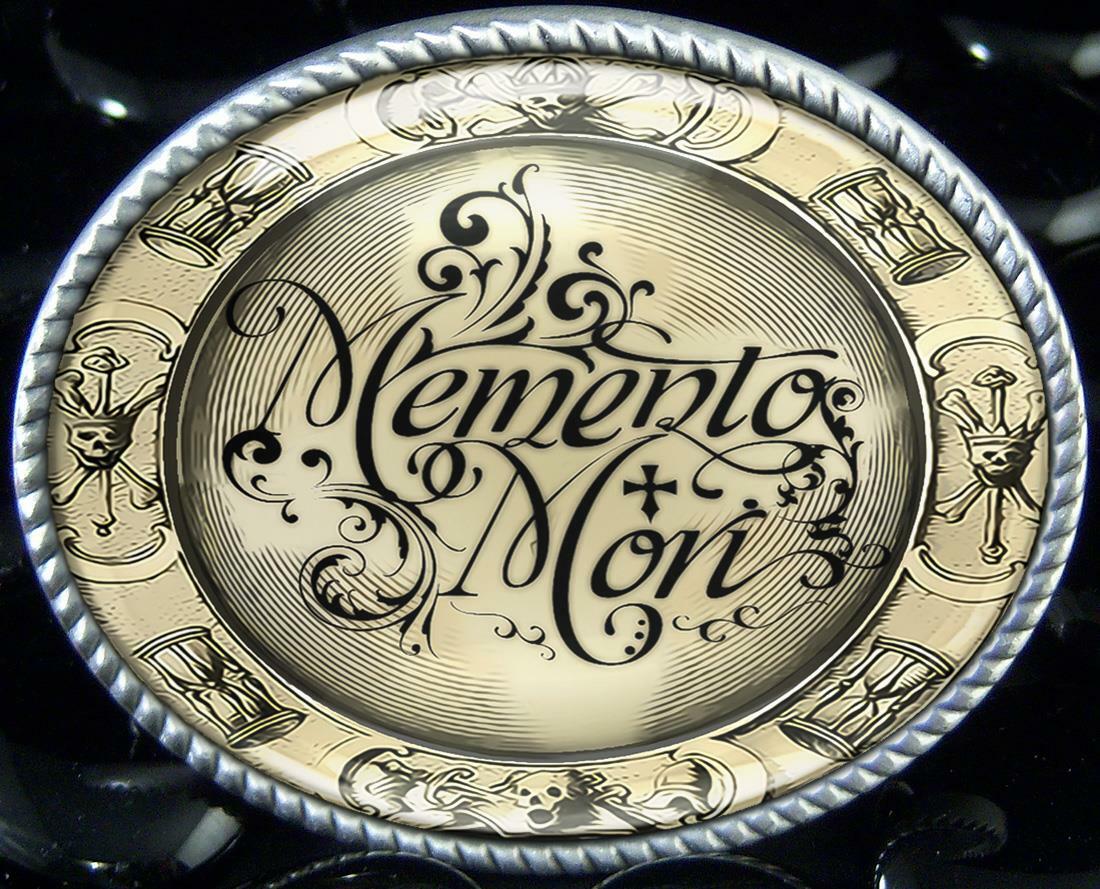 Victorian Memento Mori Belt Buckle – Gothic Silver Handmade Artisan – 132-4