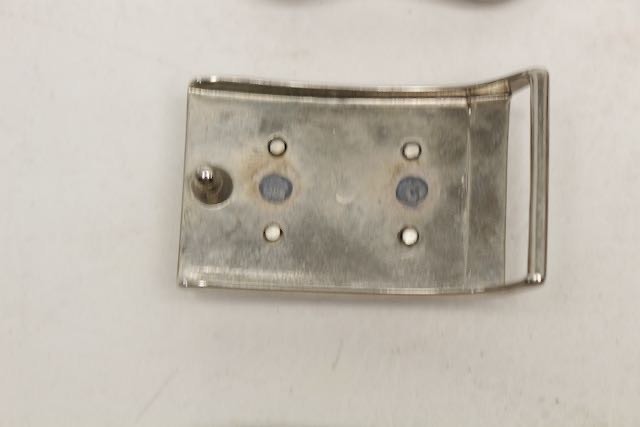 Lot of 9 Assorted Belt Buckles 1.5” Silvertone Studs Chrome Brass Leather Craft