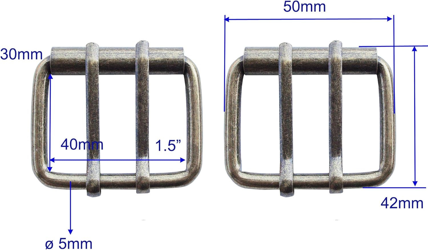 4 Pieces 40Mm Roller Belt Buckle,1½ Inch Double Pin DIY Leathercraft Hardware G