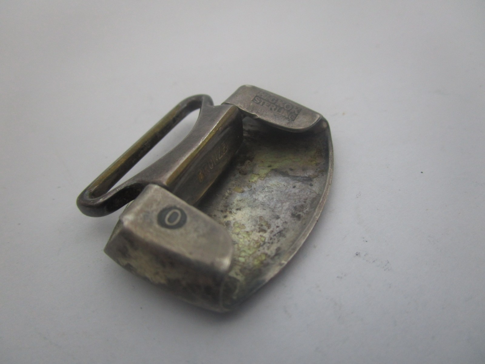 Antique Art Deco Hickok Sterling Silver Monogram Belt Buckle