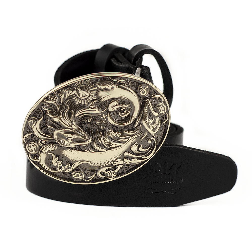 Pisces german silver belt buckle, Horoscope Astrological Zodiac Sign belt buckle
