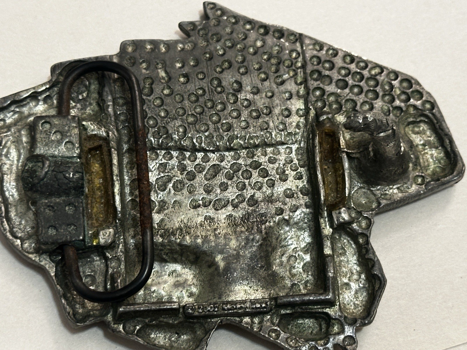 LIFES A GAMBLE BELT BUCKLE ACES & SEVENS MOBTOWN PEWTER US MADE NEW