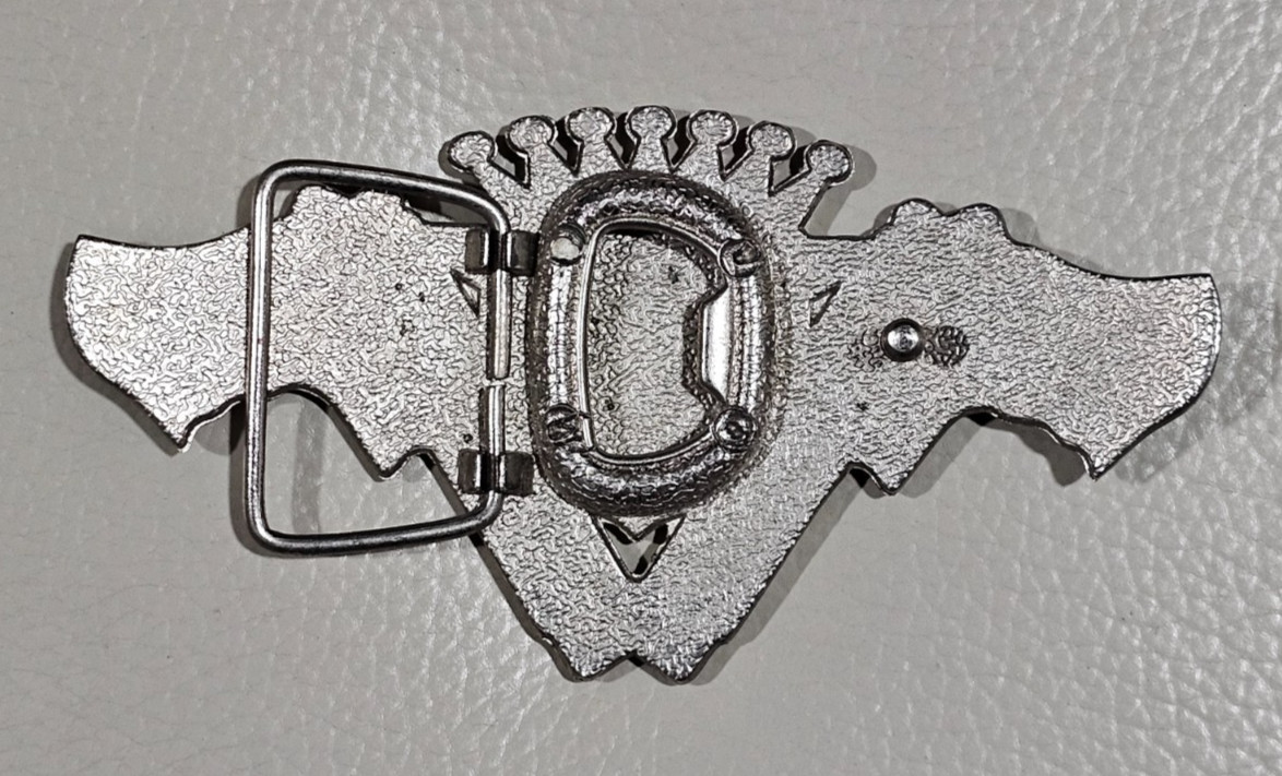 Cadillac Crest Crossed Pistols Belt Buckle Bottle Opener Silver Black