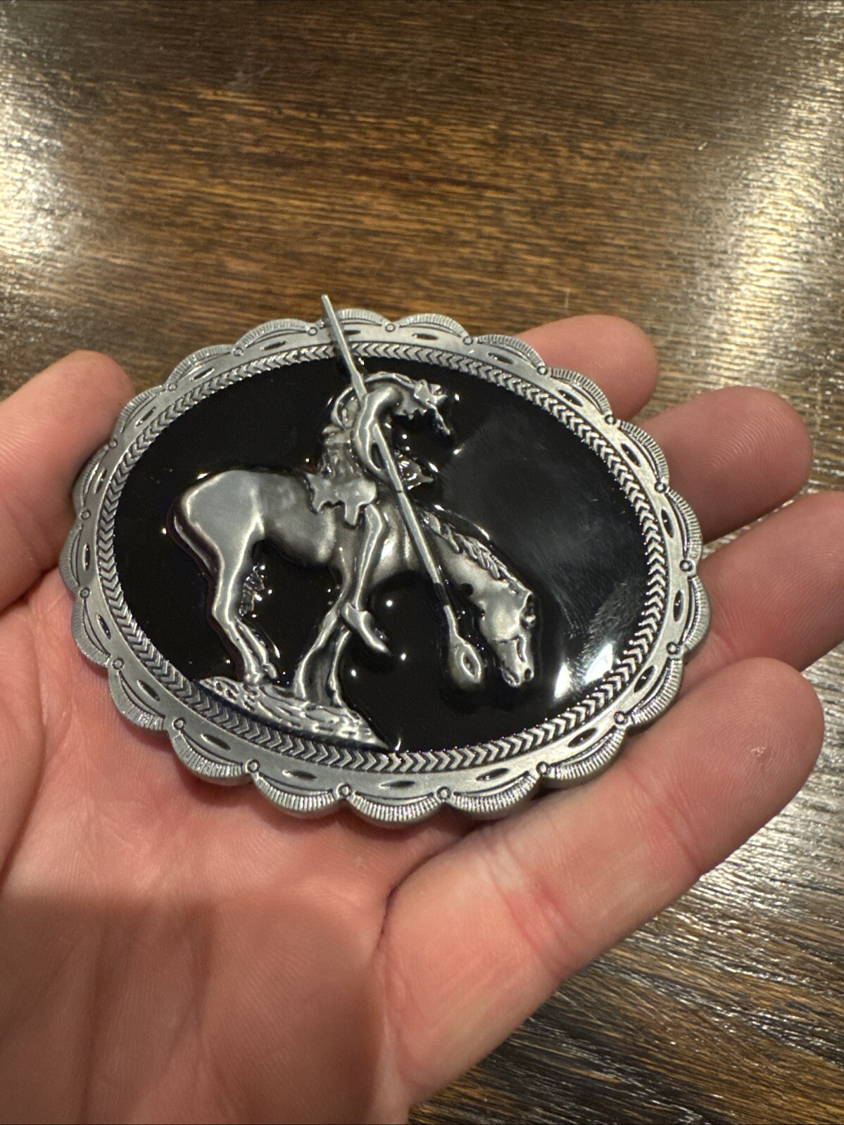 Indian Horse Belt Buckle Sioux Apache Comanche Rodeo Collector Native American