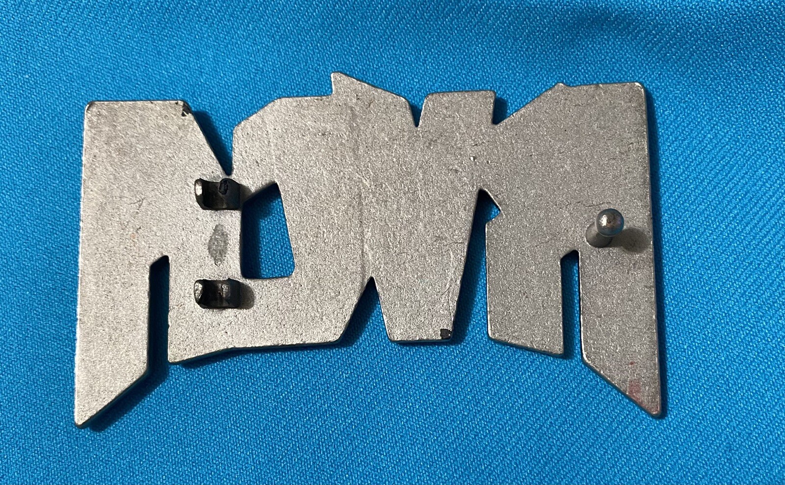 RVCA Belt Buckle Used Black Lettering Silver Red Clothing Accessory