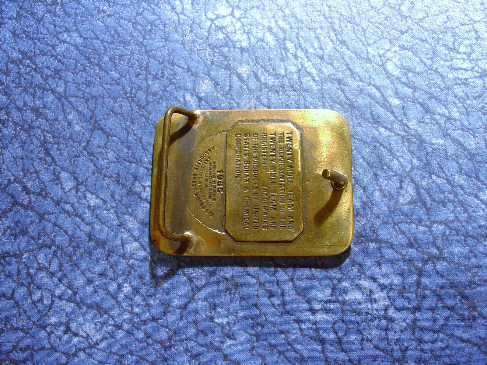US Borax Safe Worker Award 20 Mule Team Belt Buckle
