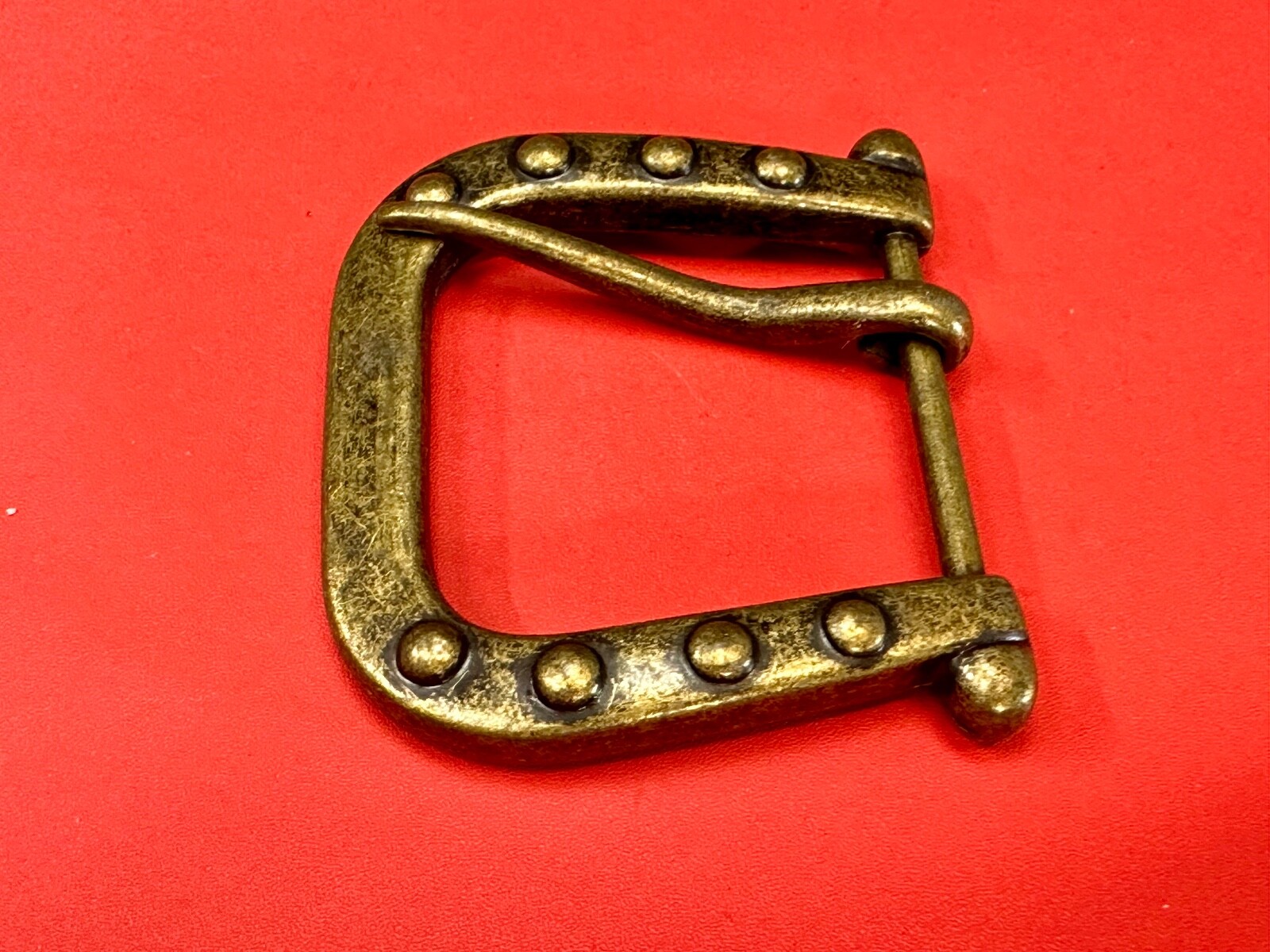 Replacement Brass Tone Studded Theme Harp Shaped Vintage Belt Buckle