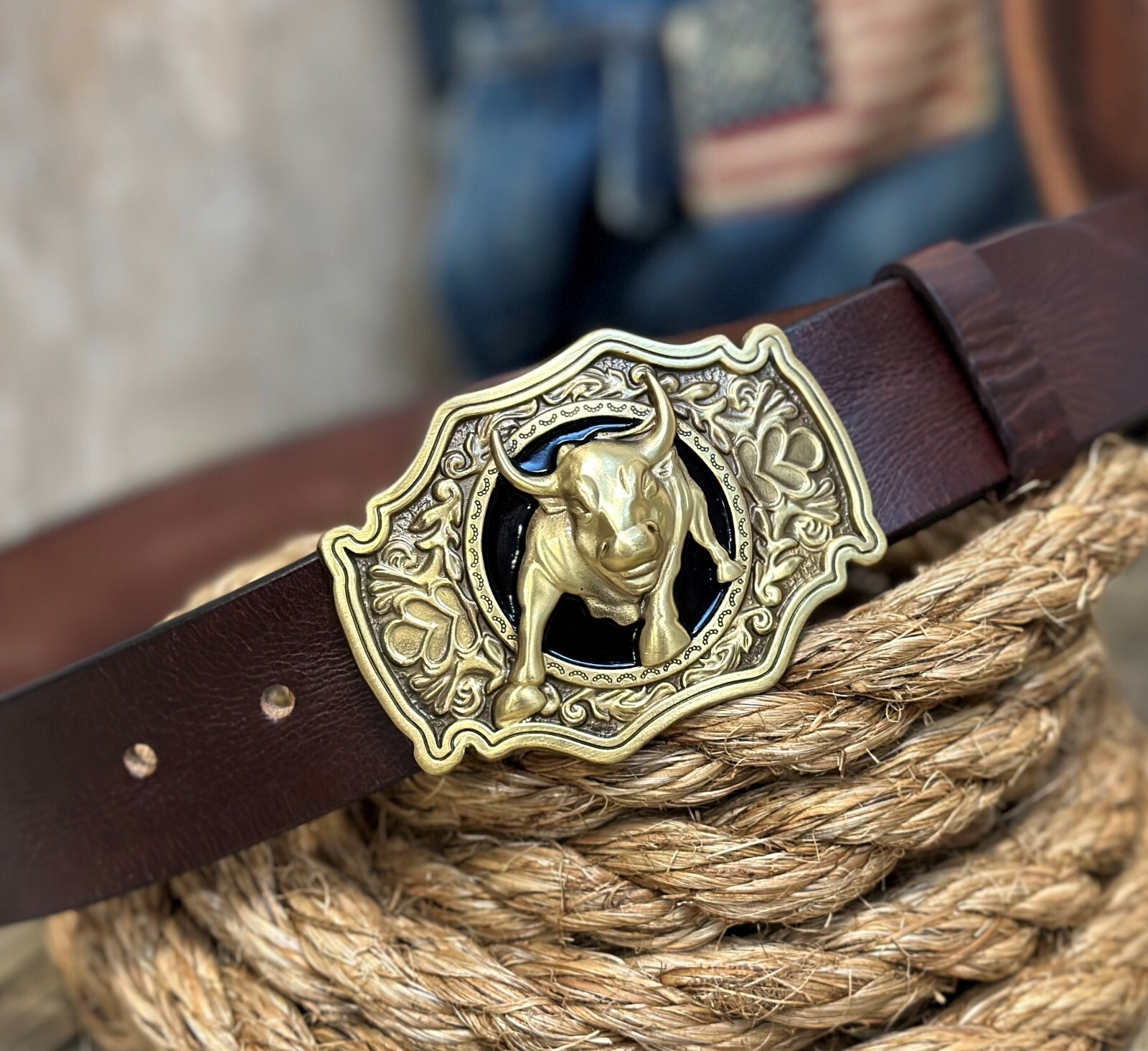 Belt Buckle for Men Western Rodeo Cowboy Solid Brass For Belt 1.5&Prime; (Buckle Only)