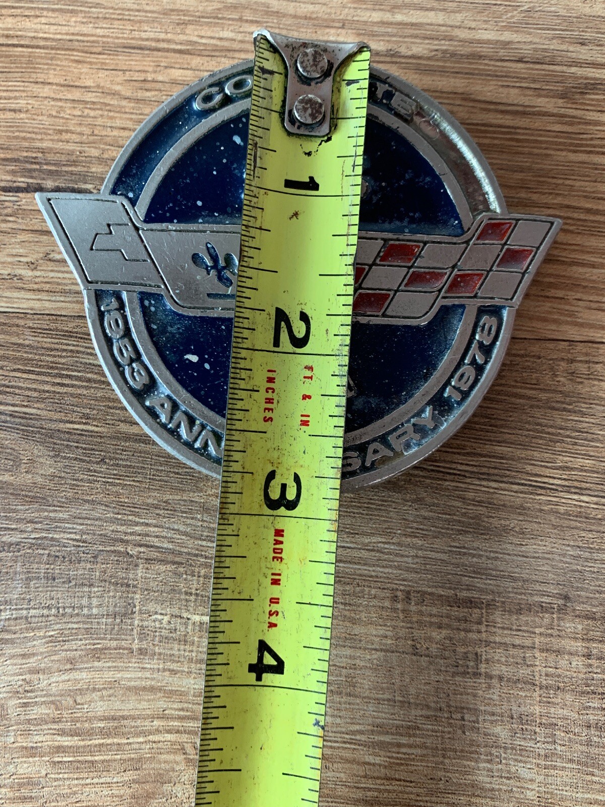 Vintage Chevrolet Corvette 25th Anniversary Metal Belt Buckle