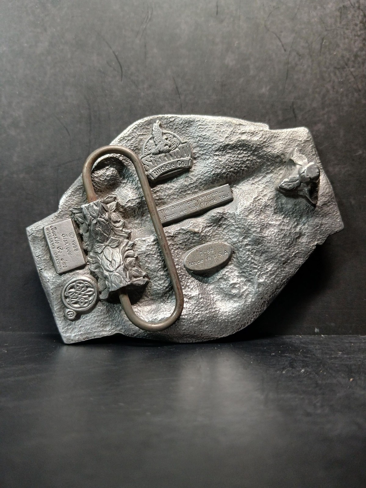 1988 Siskiyou American Veteran Enameled Belt Buckle