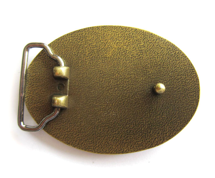Rose Flower Western Oval Bronze Plated Belt Buckle