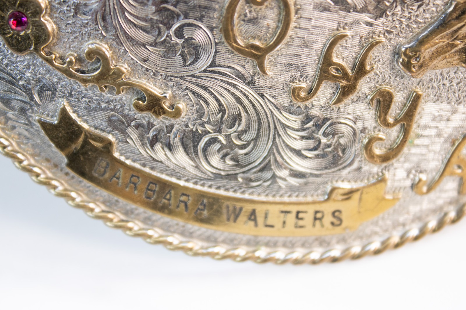 Vtg 1980 RMQHA Top Ten Trophy Belt Buckle Rocky Mountain Quarter Horse Colorado