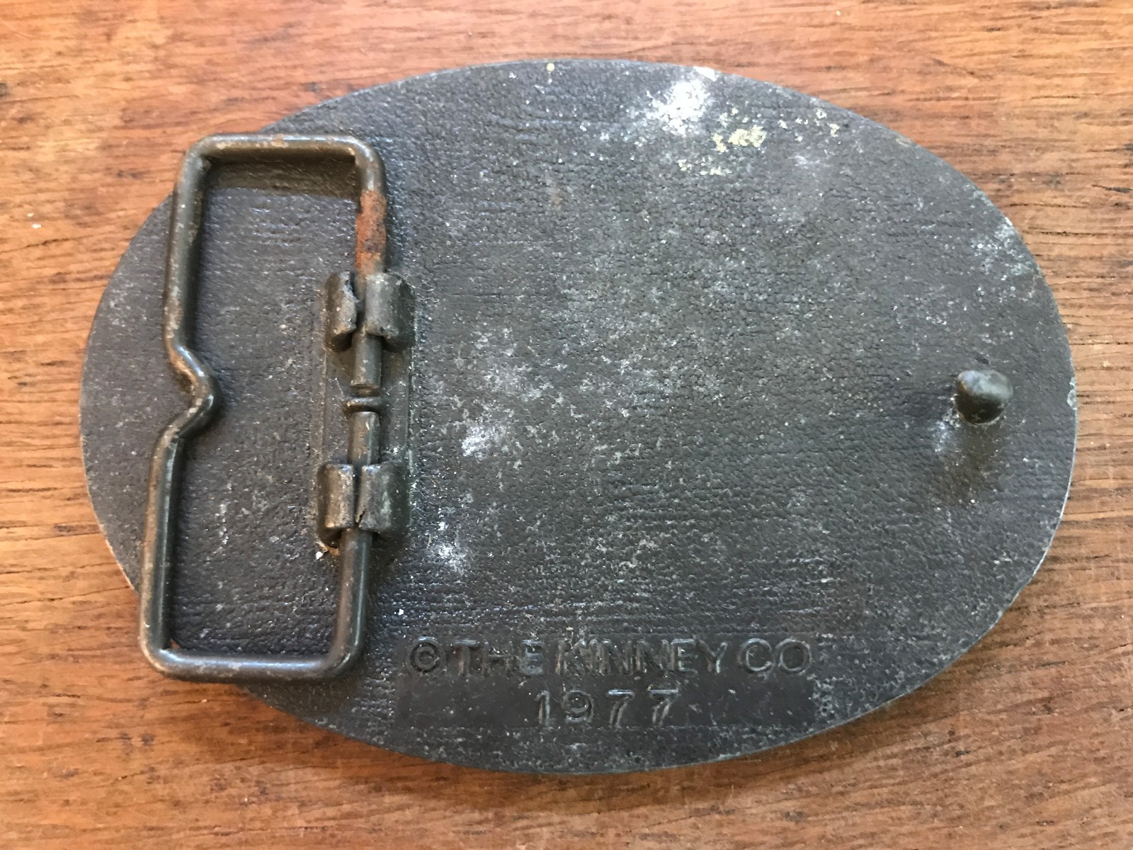 Vintage 1977 The Kinney Co Don Heavy Duty Oval Metal Belt Buckle