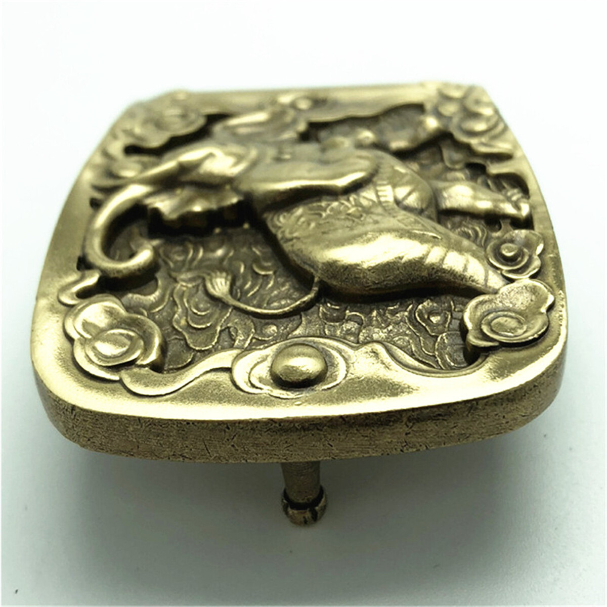 Big Elephant Solid Brass Copper Mens Belt Buckle Western Cowboy Vintage