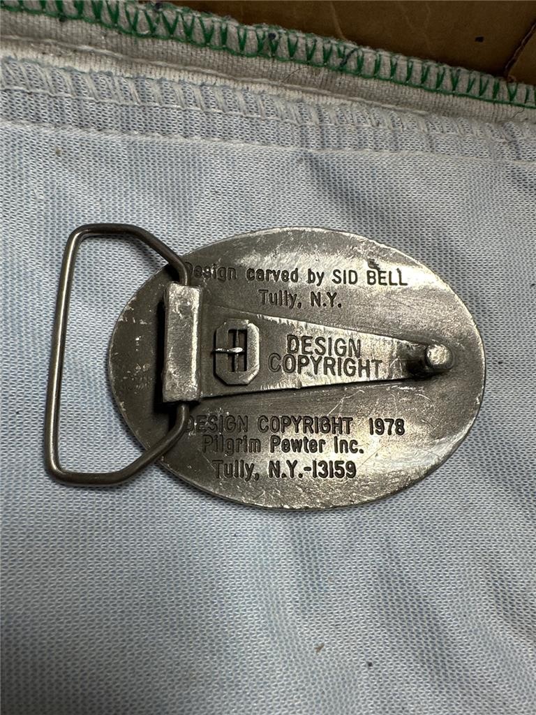 Vintage 1978 Siluetas Metalicas Pewter Belt Buckle