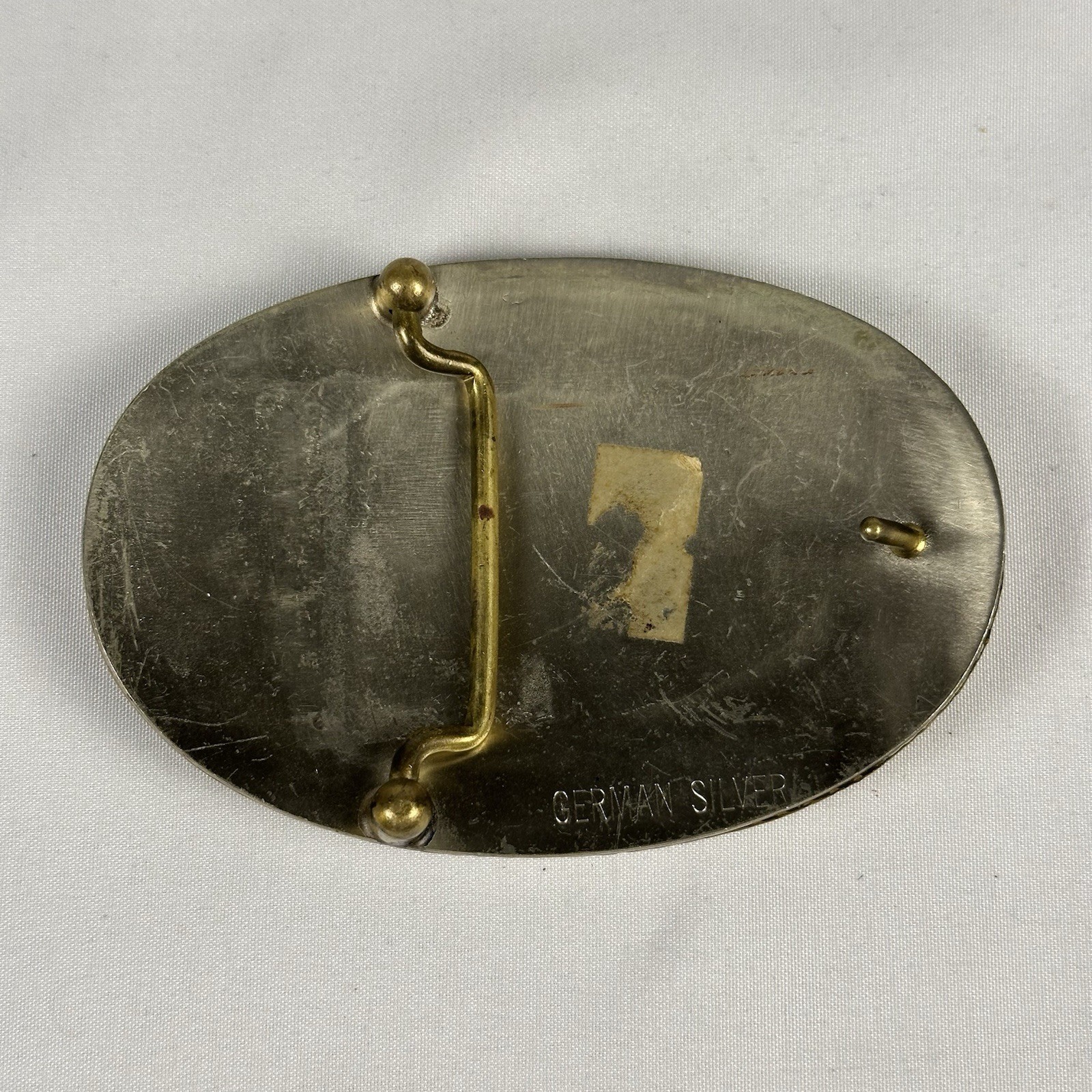 Vintage Style Initial O Belt Buckle Gold Tone Brown Enamel Monogram