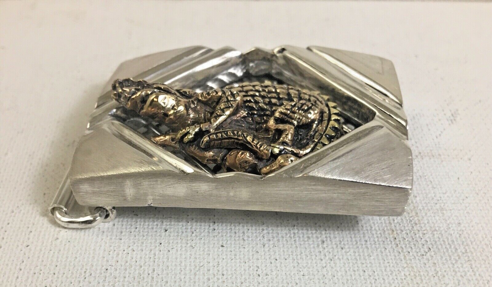 Alligator Artisan made sterling silver belt buckle