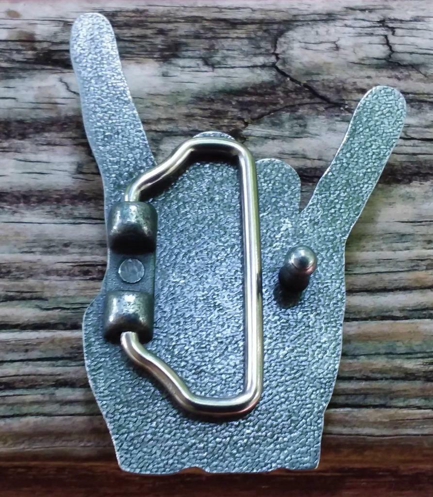 NEW HAND LOVE PEACE SIGN HORN ROCK MUSIC BELT BUCKLE