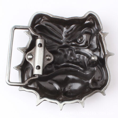 Bulldog Belt Buckle Western Cowboy Native American Motorcyclist (HDG-01)