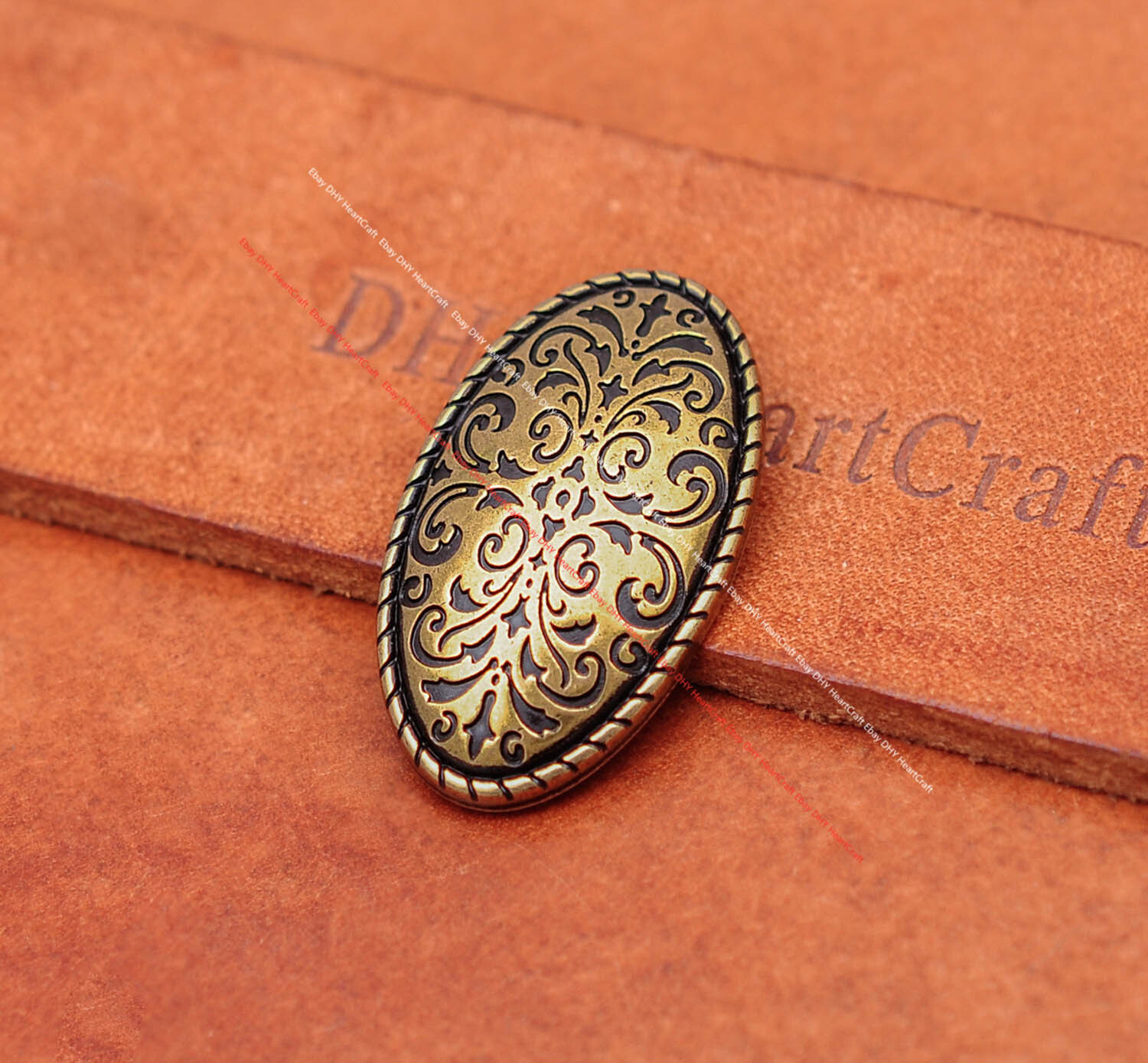 Antique Brass Western Cowboy Rodeo Floral 5 pcs Set Belt Buckle fit 1-1/2&Prime; Belt