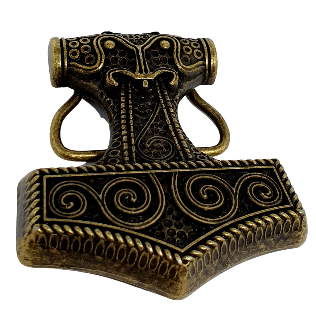 Belt Buckle Thor&rsquo;s Hammer Viking Celtic Raven Skane Metal Bronzed Buckle Only