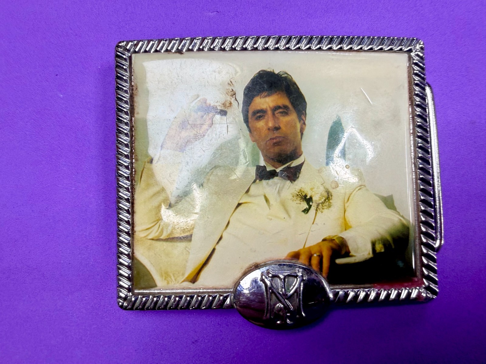 Scarface Movie Al Pacino Tony Montana Cigar Photo Universal Studios Belt Buckle