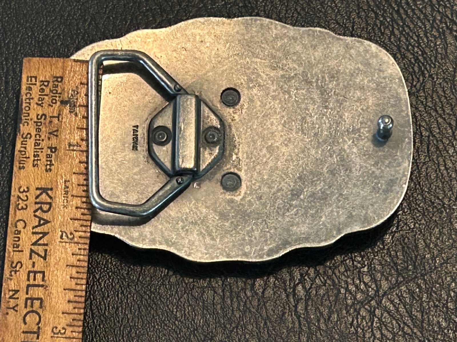 Iron Cross belt buckle, Maltese style symbol with dark enameled finish