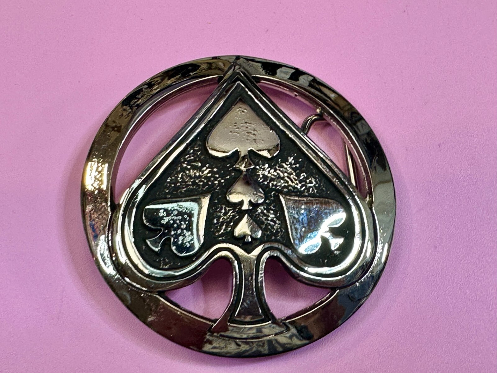 Ace Of Spades Casino Poker Card Games Gambler Cards Silver Star Belt Buckle