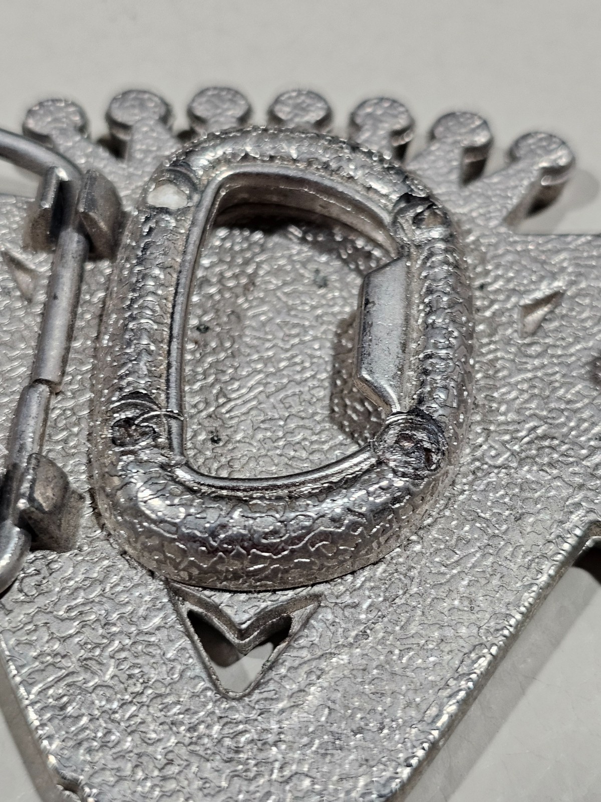 Cadillac Crest Crossed Pistols Belt Buckle Bottle Opener Silver Black