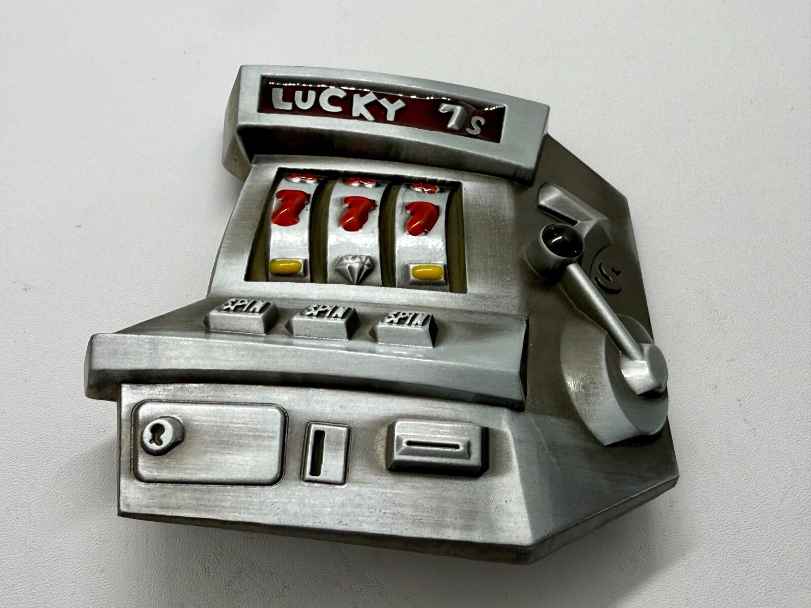 Jackpot Lucky Seven&rsquo;s Vegas Style Slot Machine Figural Gambling Belt Buckle