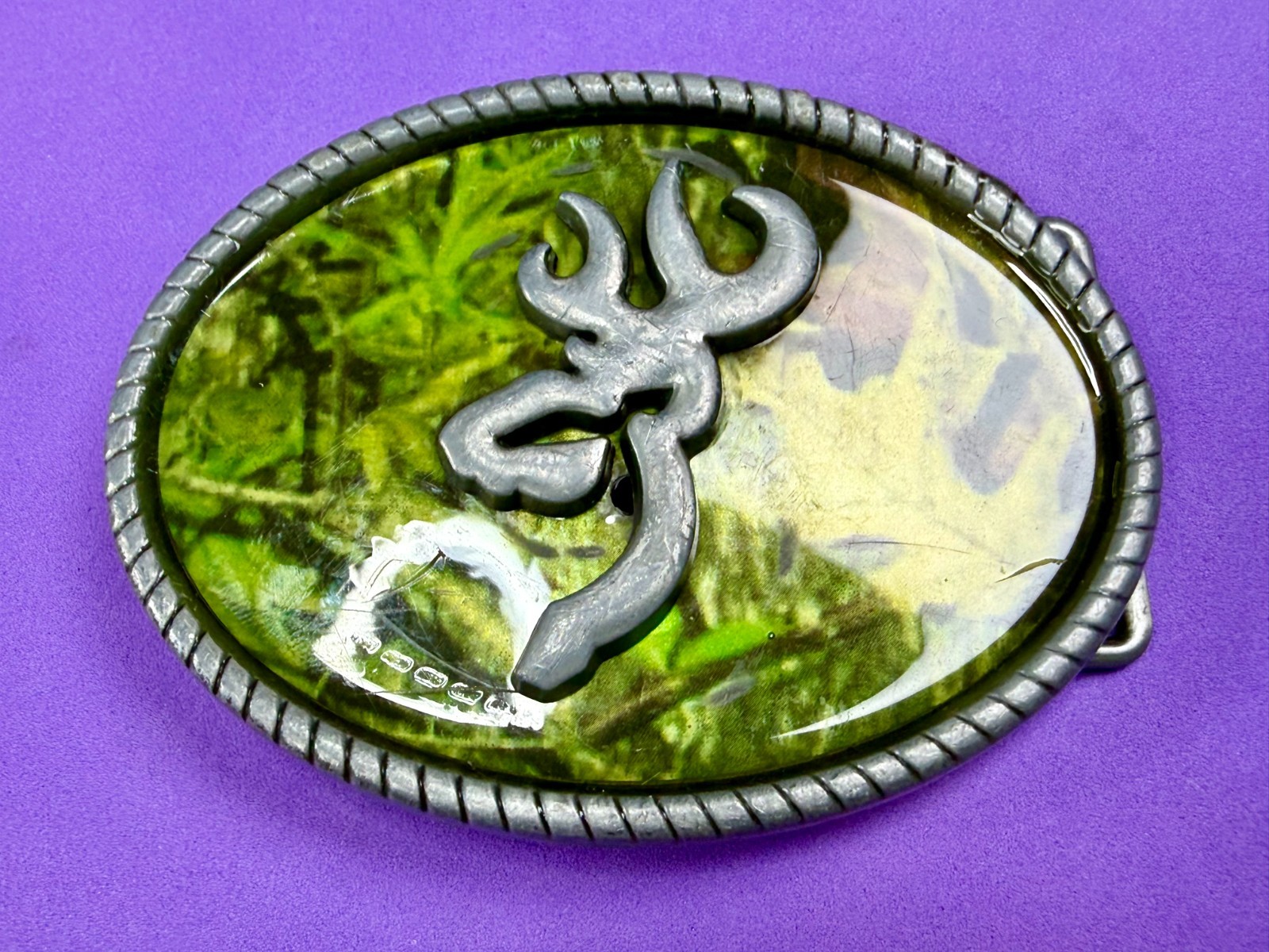Browning Logo Deer Buck Doe Hunting Hunters Camouflage USA Belt Buckle