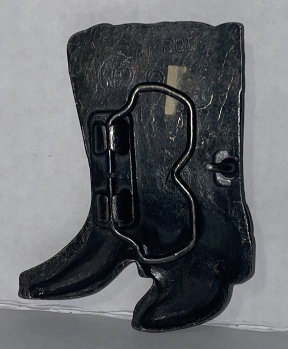 WESTERN COWBOY ~ COWGIRL BRASS COWBOY BOOTS BELT BUCKLE Made In USA