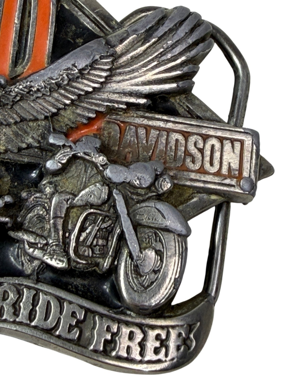 HARLEY DAVIDSON Belt Buckle H-405 1991 Baron USA Live Free Ride Free – AS IS