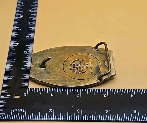 Vintage Rocky Mountain Brake Supply (RMB) Belt Buckle Casper & Elko Solid Brass
