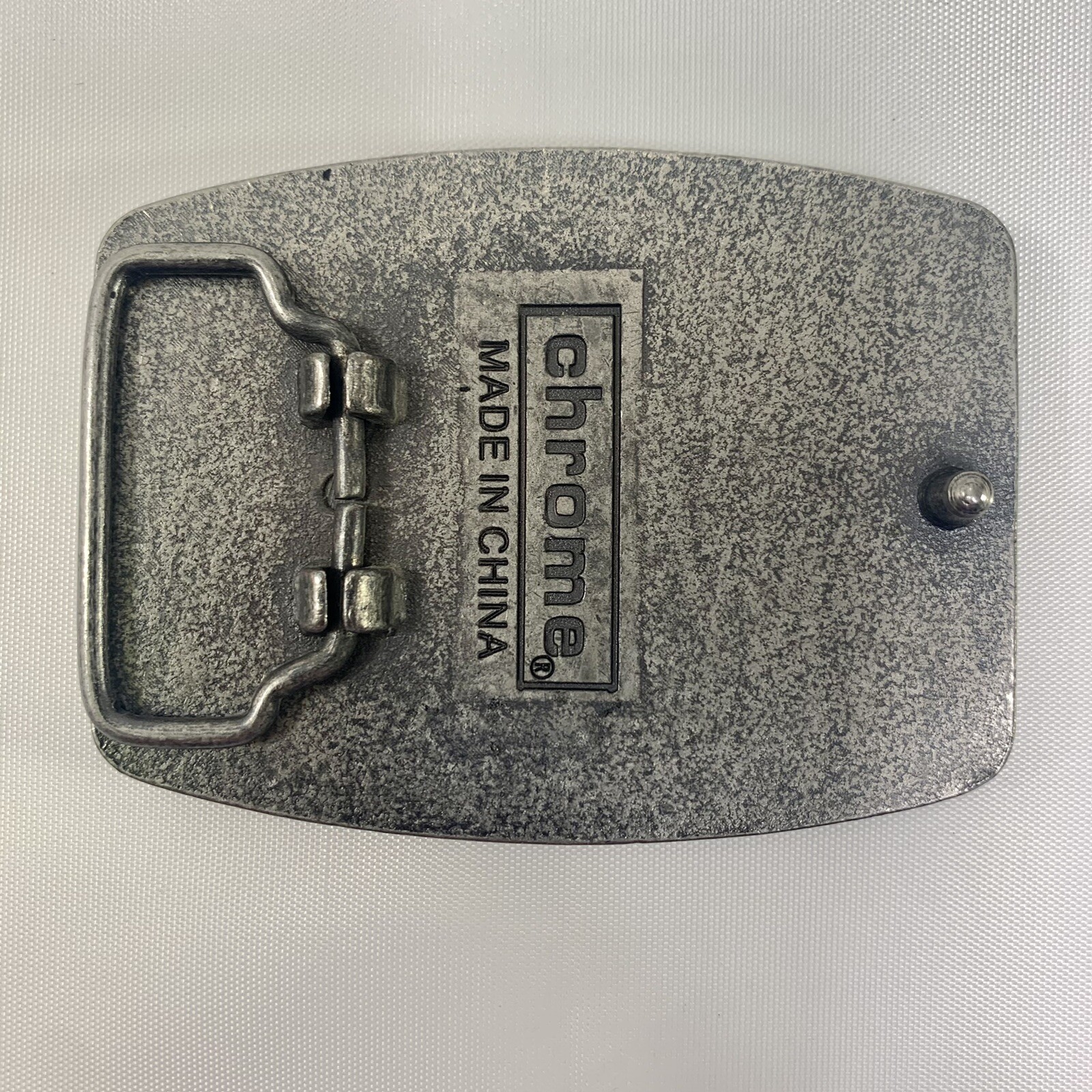 Pewter English Cross on a Shield w/ Black Background Belt Buckle 3-1/8” x 2-3/8”